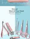 18/15/13/10 pcs Rose Gold Nail Clipper Set